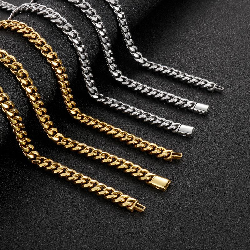 Titanium Steel 18K Gold Plated Simple Style Plating Solid Color Bracelets Necklace