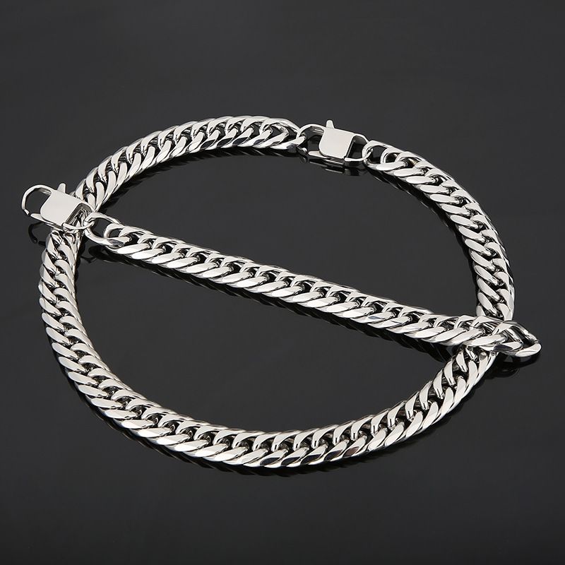 Hip-hop Retro Solid Color Titanium Steel Men's Bracelets Necklace