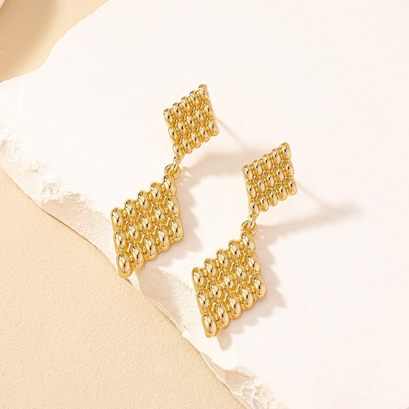 1 Pair Vintage Style Geometric Solid Color Plating Alloy Drop Earrings