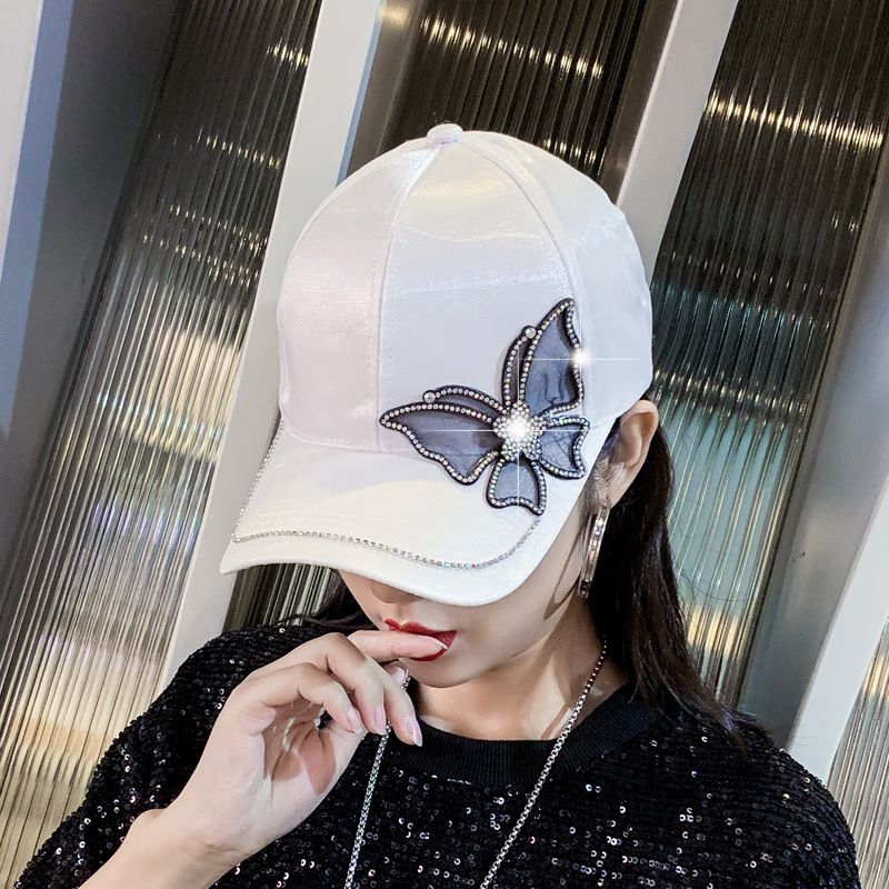 Women's Simple Style Butterfly Crimping Baseball Cap