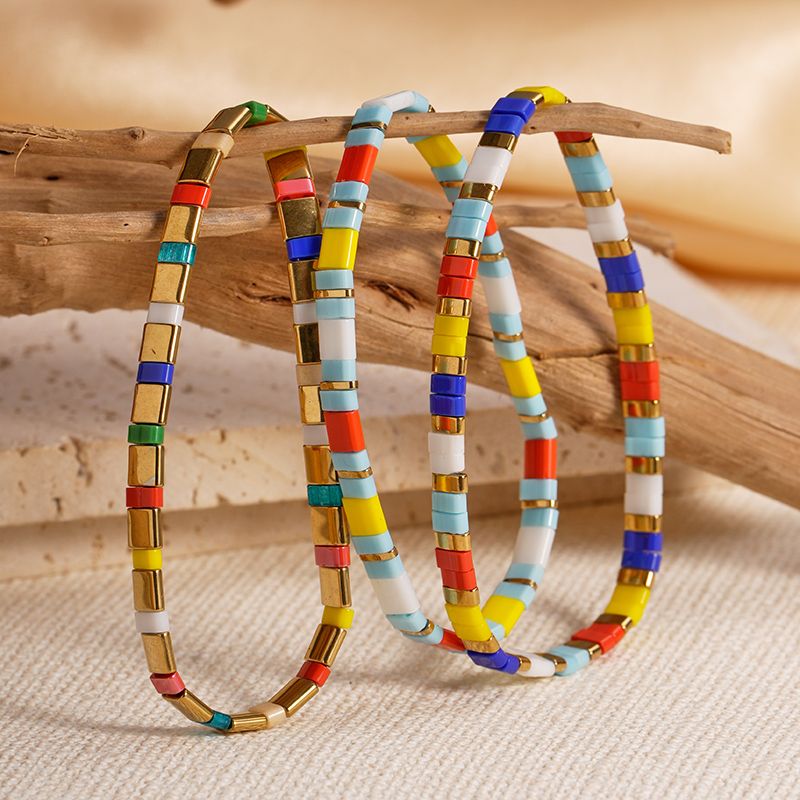Wholesale Jewelry Classic Style Rectangle Seed Bead Tila Rice Beads Plating Bracelets