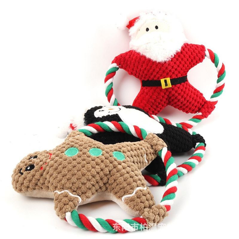 Cute Plush Christmas Santa Claus Pet Toys