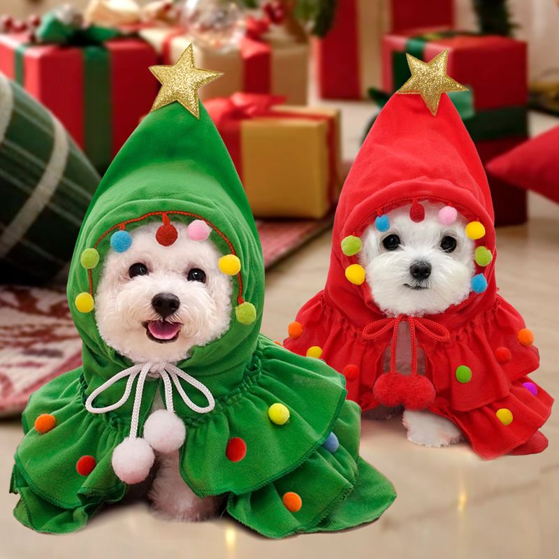 Casual Lindo Tela Navidad Árbol De Navidad Ropa Para Mascotas