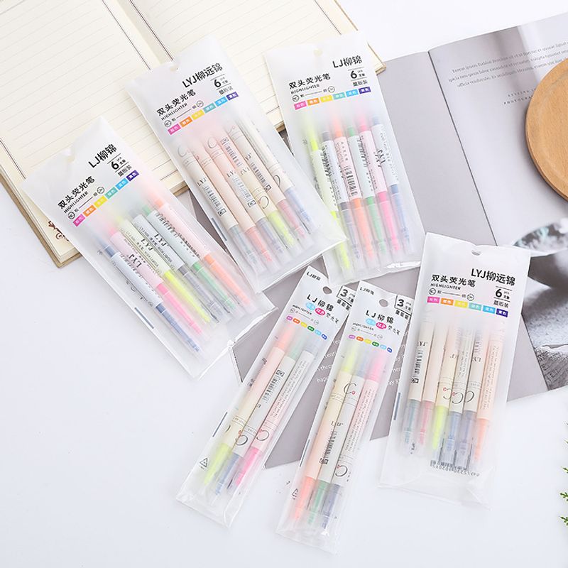 1 Set Colorful Class Learning Graduation Plastic Cute Fluorescent Pen