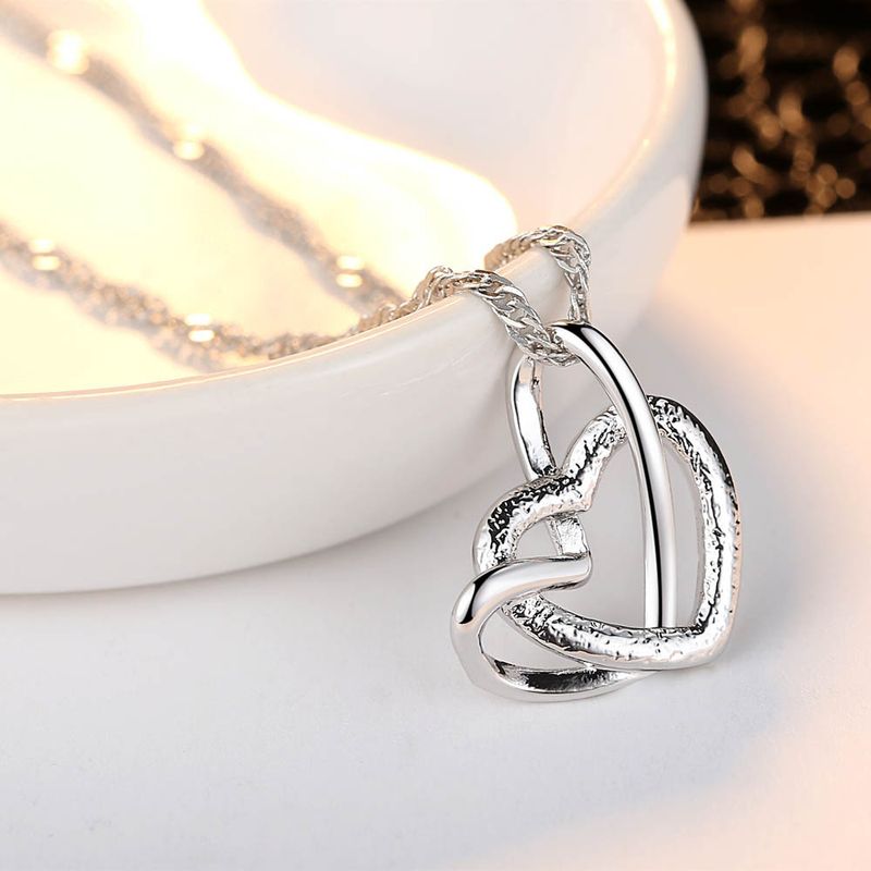 Simple Style Commute Heart Shape Copper Plating Pendant Necklace
