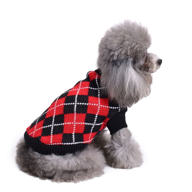 Simple Style British Style Polyester Plaid Pet Clothing
