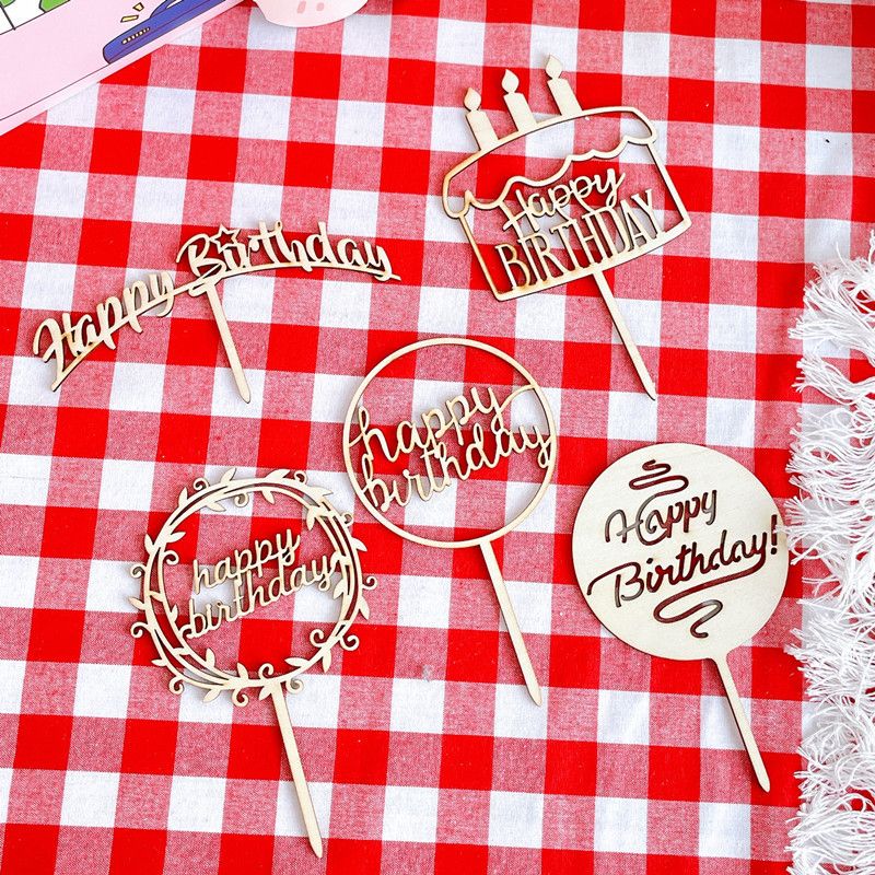 Birthday Casual Modern Style Letter Wood Party Birthday Festival Cake Decorating Supplies