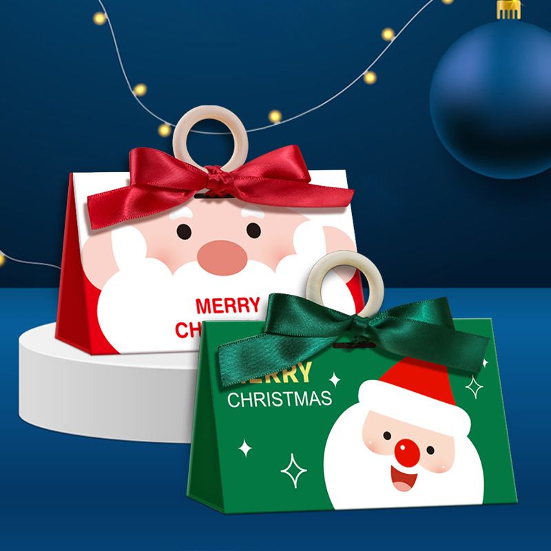 Noël Style De Bande Dessinée Père Noël Blanc Carton Fête Fournitures D'emballage Cadeau