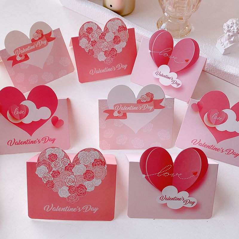 Valentine's Day Simple Style Heart Shape Paper Daily Party Card