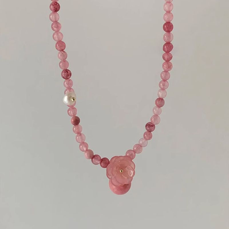 Elegant Sweet Flower Artificial Crystal Women's Pendant Necklace