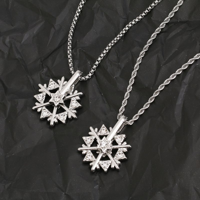 Streetwear Snowflake Alloy Titanium Steel Unisex Pendant Necklace