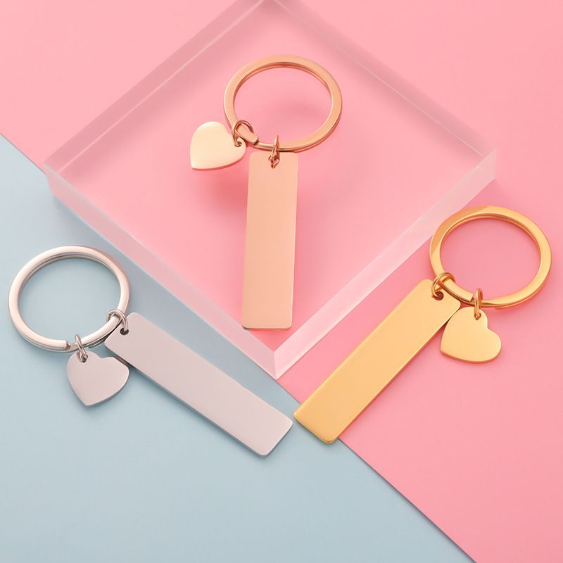 Einfacher Stil Koreanische Art Einfarbig Rostfreier Stahl Keiner Frau Taschenanhänger Schlüsselbund