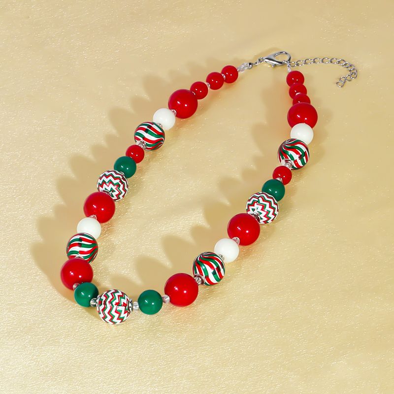 Süß Süss Strassenmode Geometrisch Imitationsperle Perlen Weihnachten Frau Halskette