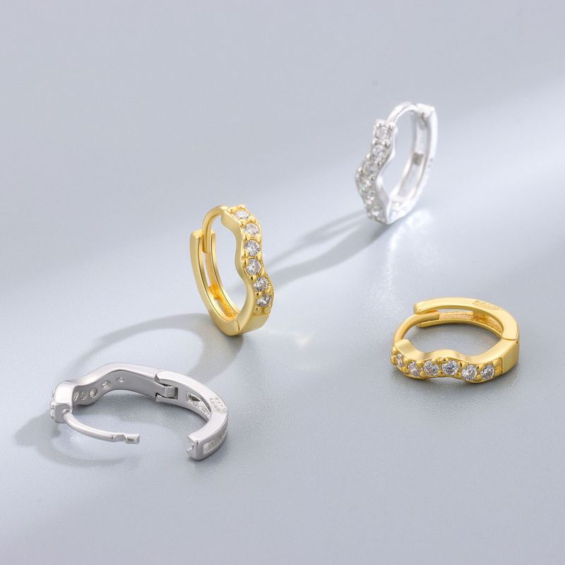1 Pair Casual Simple Style Solid Color Plating Sterling Silver Earrings