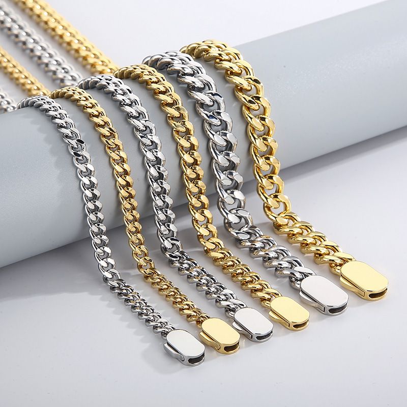 Acier Inoxydable Plaqué Or 18K Style Simple Placage Géométrique Bracelets Collier