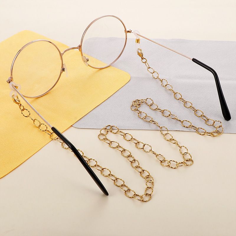 Basic Einfarbig Titan Stahl Frau Brillenkette