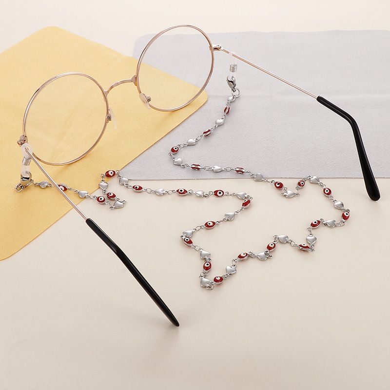 Basic Einfarbig Titan Stahl Frau Brillenkette