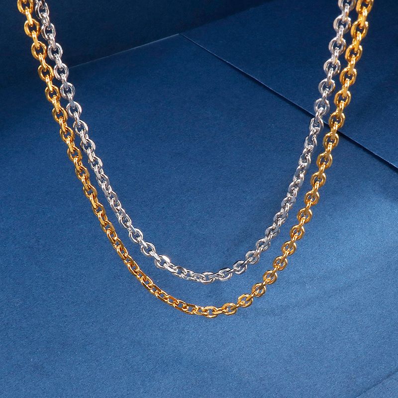 Titanium Steel 18K Gold Plated Simple Style Chain Solid Color Necklace