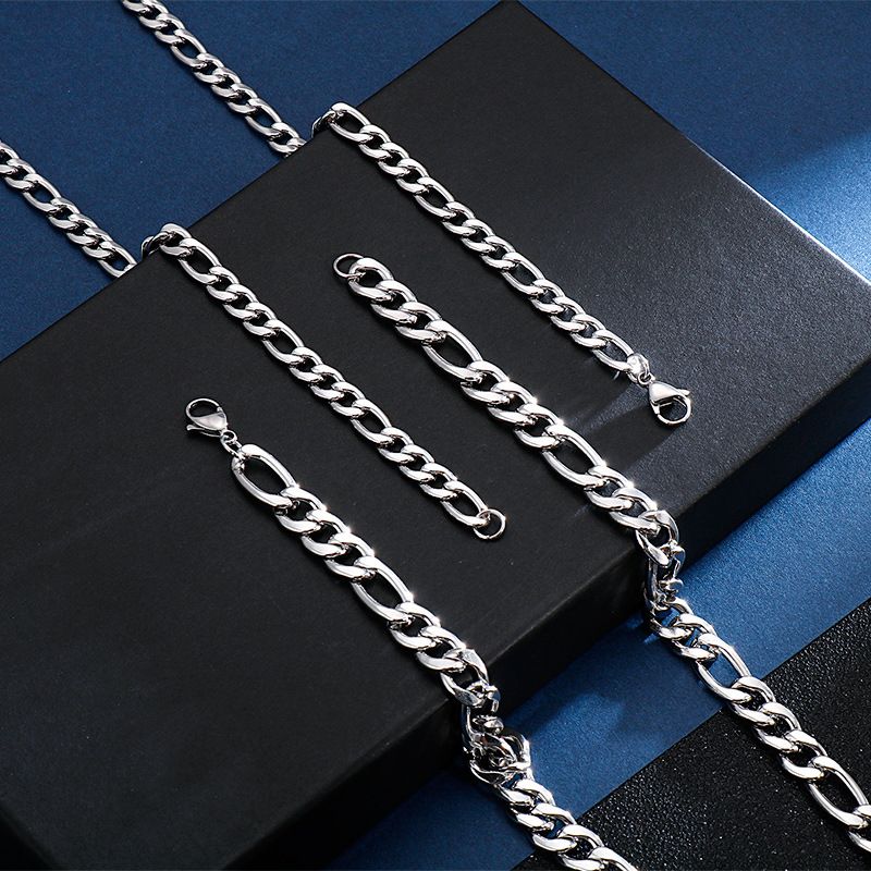 Simple Style Solid Color Titanium Steel Chain Bracelets Necklace
