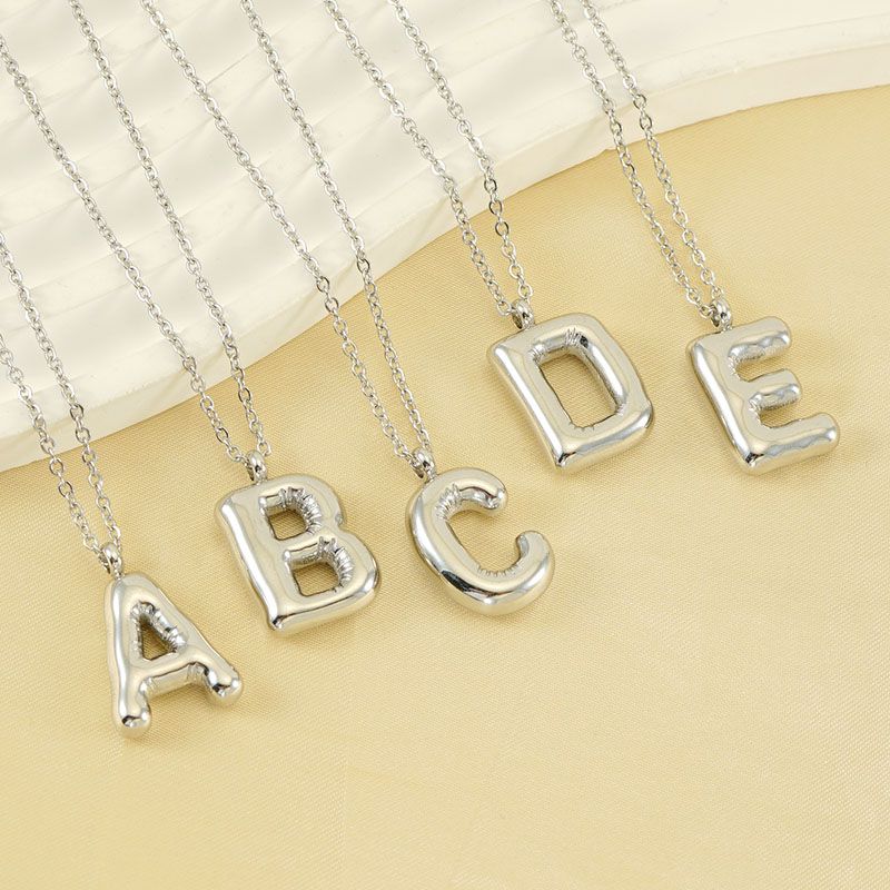 Casual Simple Style Letter 304 Stainless Steel Titanium Steel 18K Gold Plated Women's Pendant Necklace