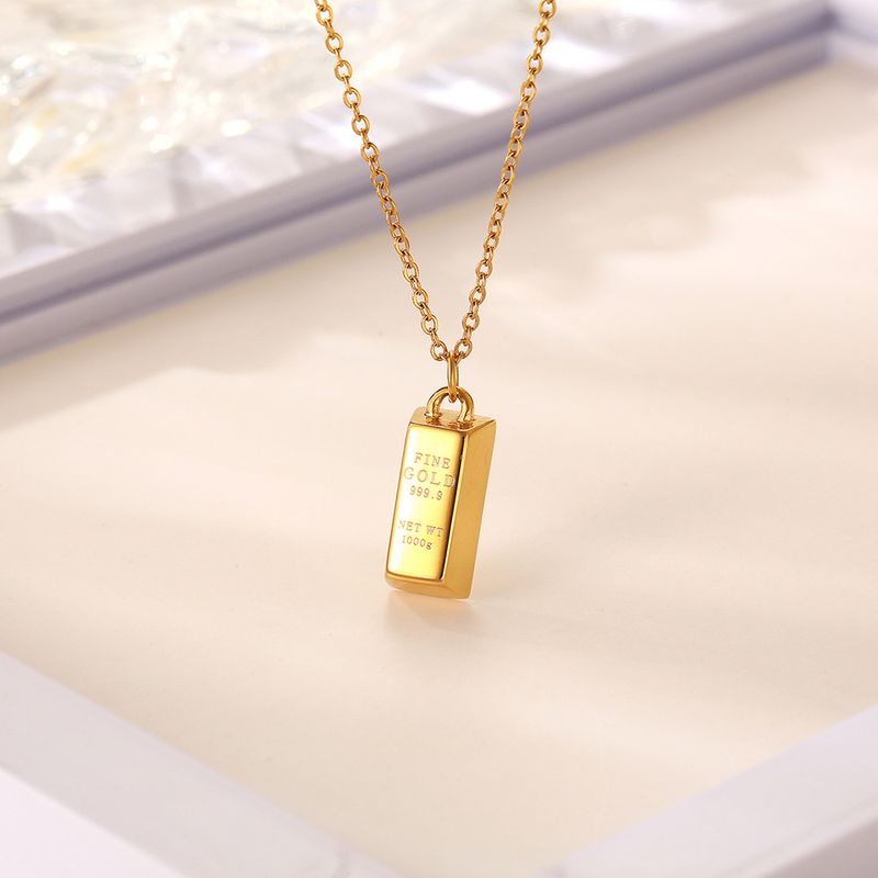 304 Stainless Steel 18K Gold Plated Basic Modern Style Plating Geometric Pendant Necklace