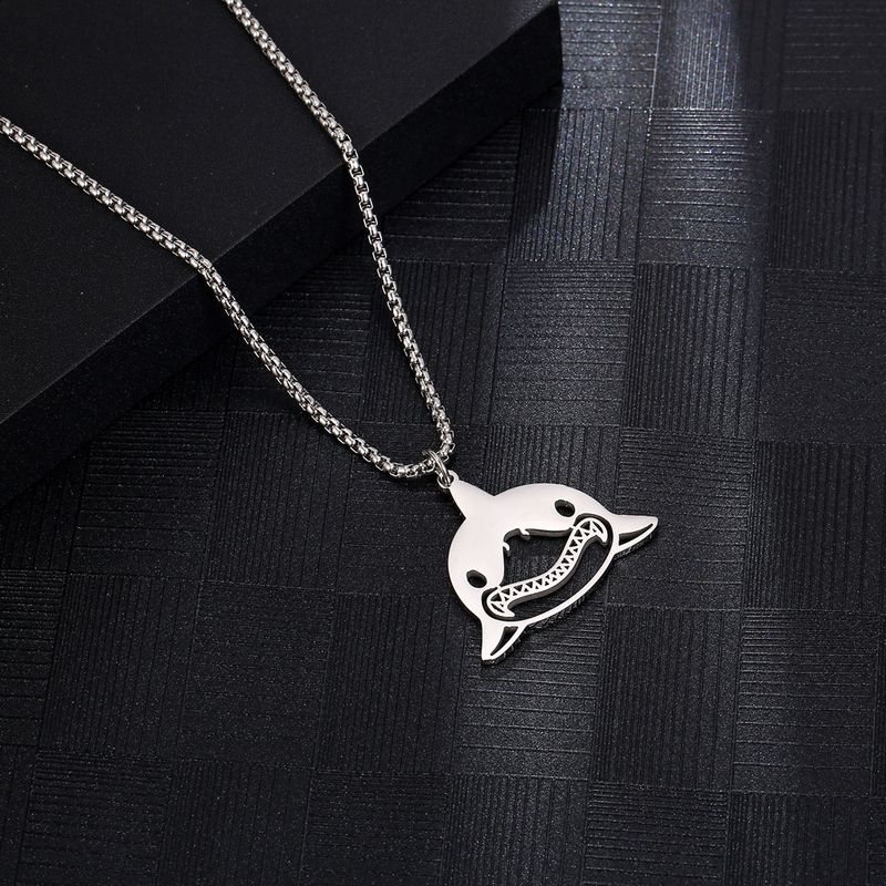 Cute Streetwear Shark 304 Stainless Steel 18K Gold Plated Unisex Pendant Necklace