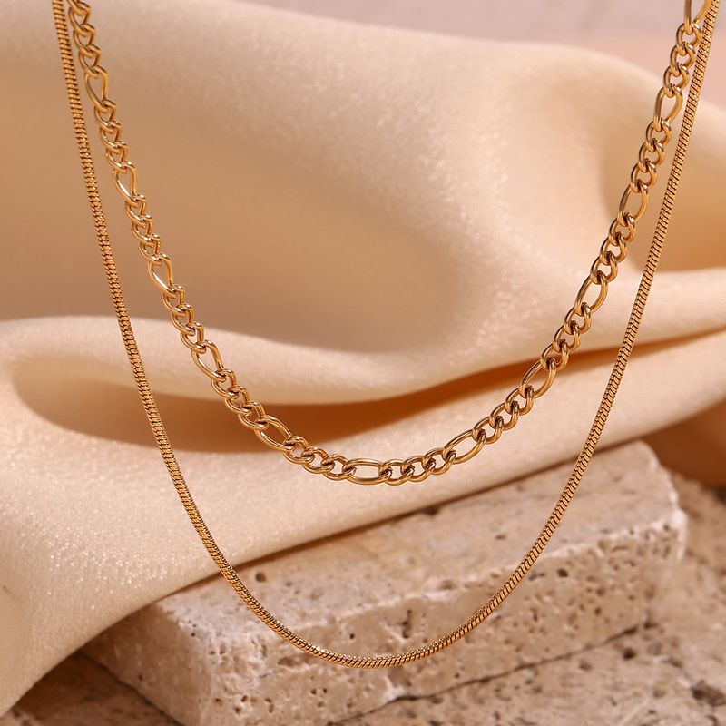 Basic Simple Style Classic Style Solid Color Stainless Steel Plating 18k Gold Plated Women's Necklace