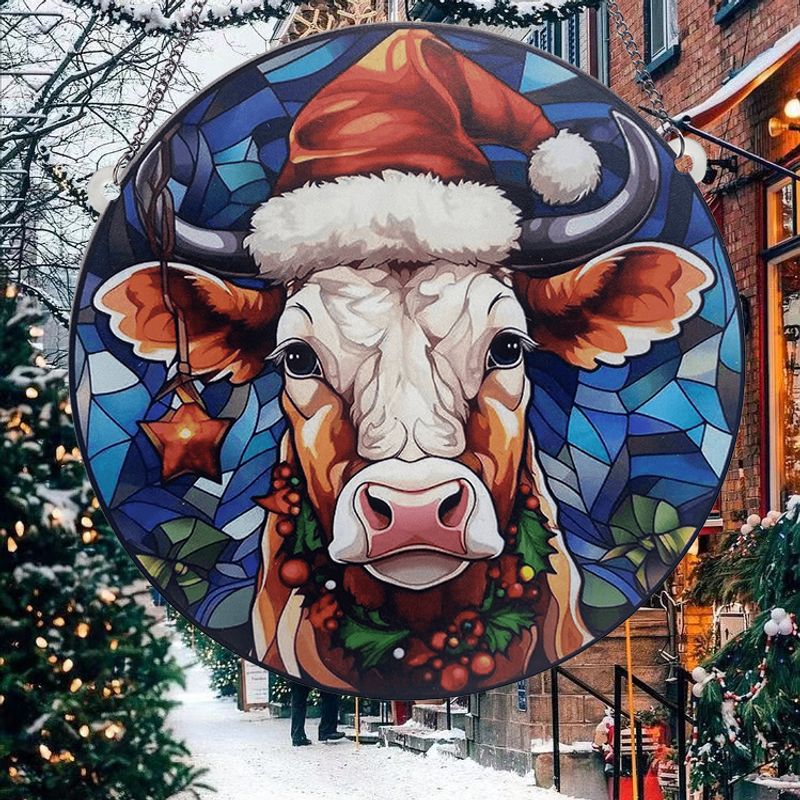 Weihnachten Cartoon-stil Retro Weihnachtsmütze Das Vieh Aryl Innen Draussen Gruppe Hängende Ornamente