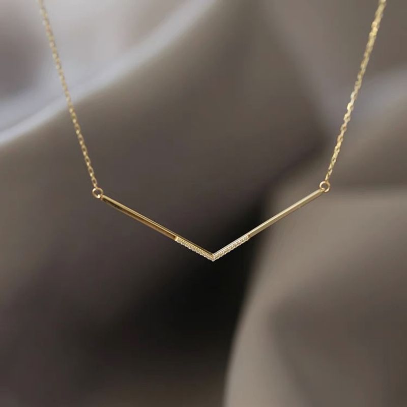 Vintage Style Solid Color Sterling Silver Plating 14k Gold Plated Necklace