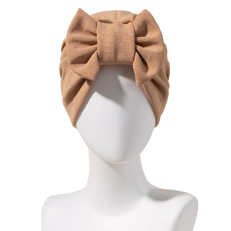 Women's Basic Solid Color Bowknot Eaveless Nationality-featured Cap