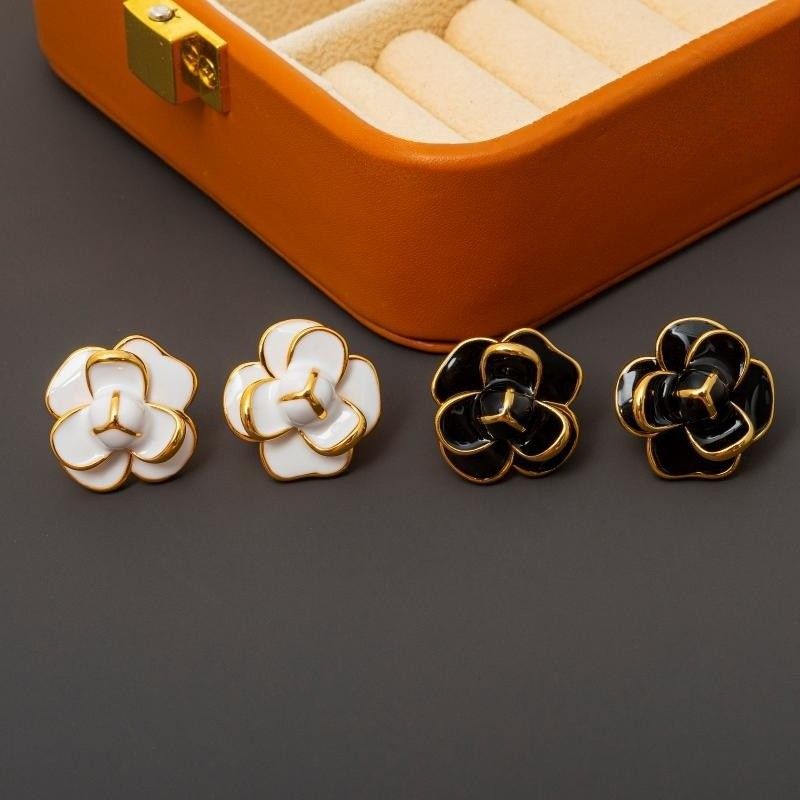 1 Pair Chinoiserie Vintage Style Flower Copper Ear Studs