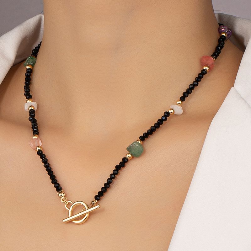 Casual Commute Round Glass Stone Women's Necklace