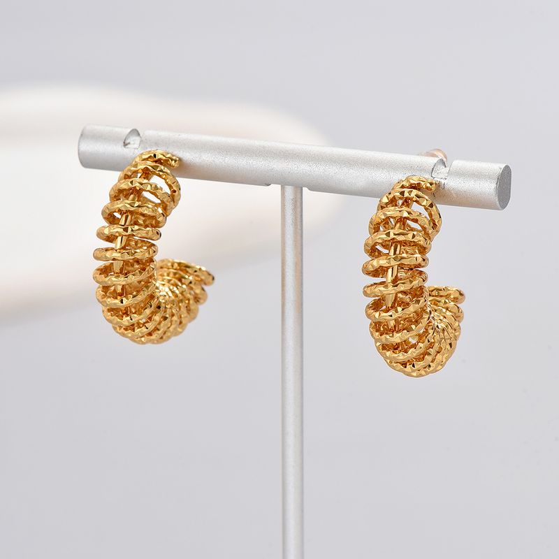 1 Pair Simple Style Classic Style Solid Color Plating Titanium Steel 18k Gold Plated Gold Plated Hoop Earrings