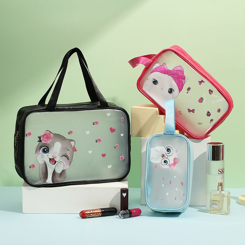Elegant Animal Pvc Pu Leather Square Makeup Bags