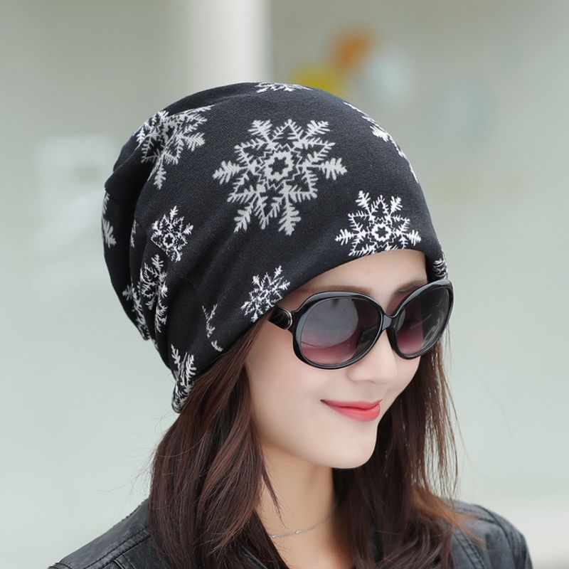 Women's Basic Printing Snowflake Eaveless Sleeve Cap