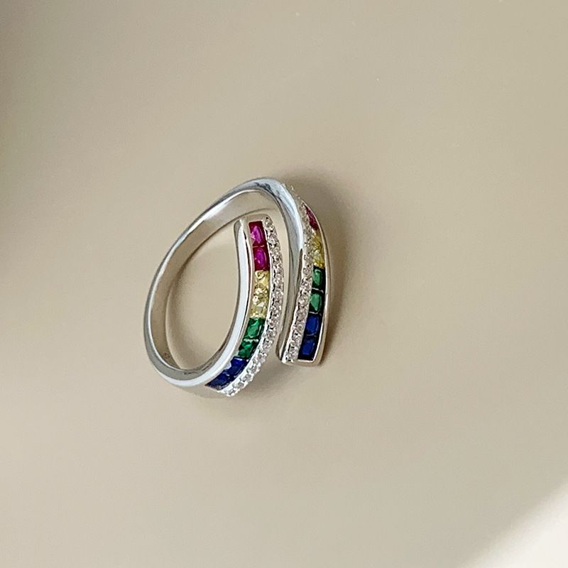 Vintage-stil U-form Geometrisch Sterling Silber Überzug Offener Ring