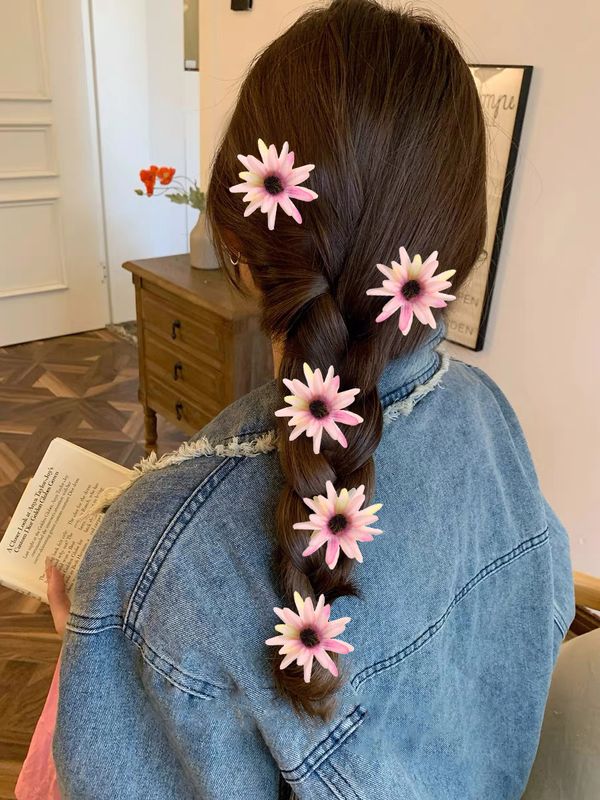 Elegante Estilo Clásico Flor Tela Pinza Para El Cabello