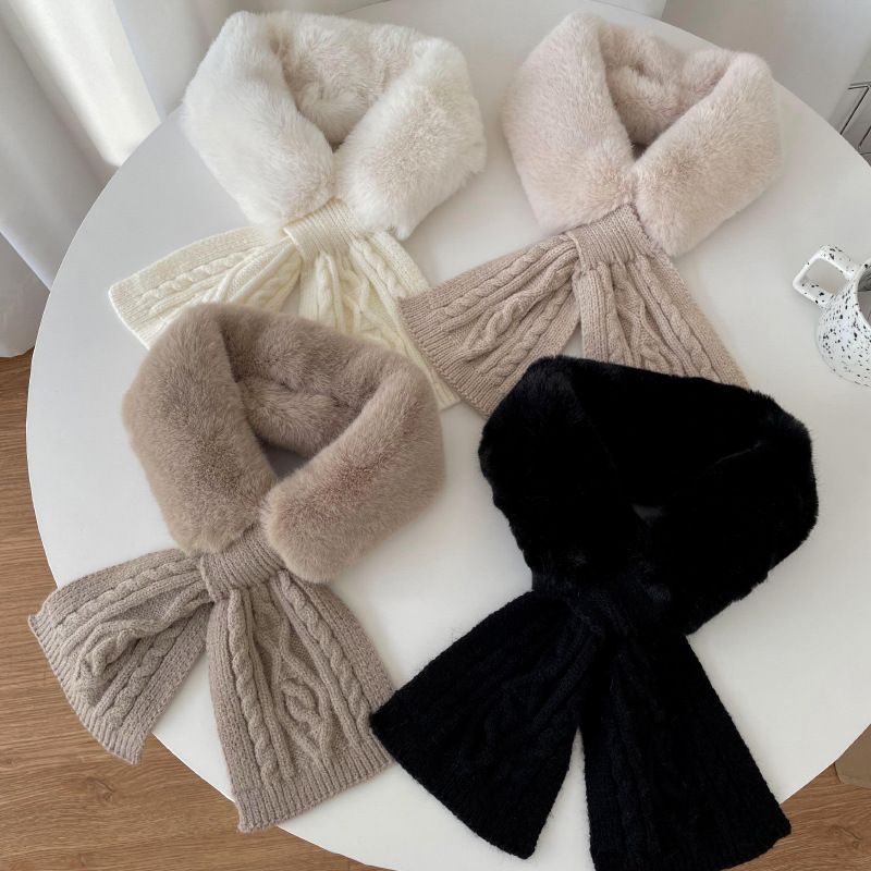 Femmes Élégant Couleur Unie Mélange De Coton Peluche Foulard