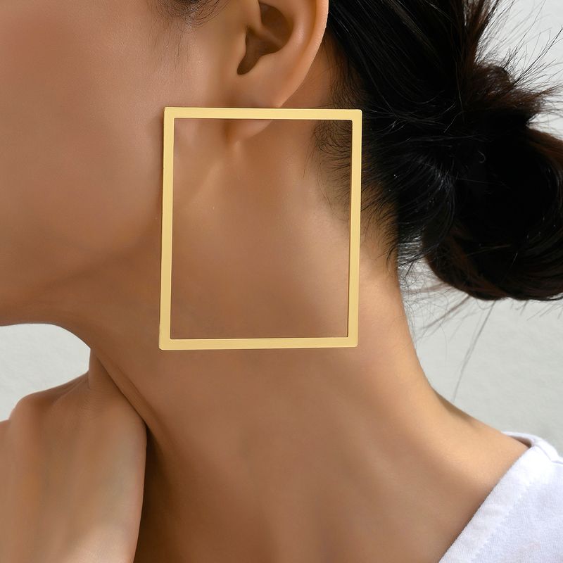 1 Pair Simple Style Solid Color Plating Alloy Gold Plated Ear Studs