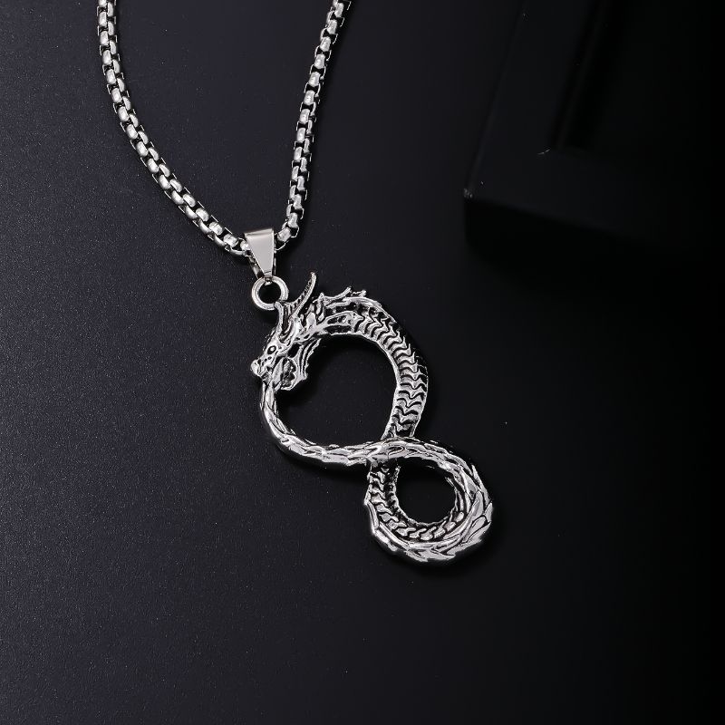 Vintage Style Ethnic Style Dragon 304 Stainless Steel Plating Men's Pendant Necklace