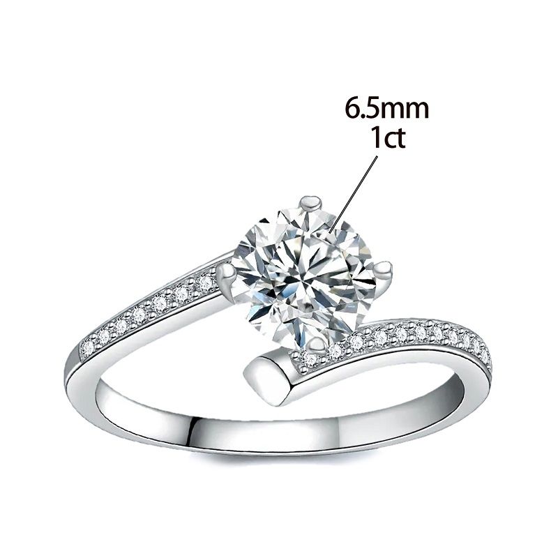 Romantisch Einfacher Stil Glänzend Geometrisch Sterling Silber Gra Überzug Inlay Moissanit Ringe