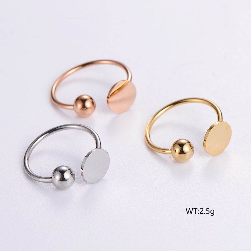 Casual Elegant Classic Style Solid Color Stainless Steel Plating 24k Gold Plated Rose Gold Plated Rings