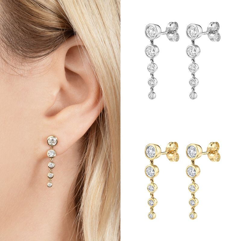 1 Paire Style Vintage Cercle Bloc De Couleur Gland Placage Incruster Le Cuivre Zircon Plaqué Or 18k Boucles D'oreilles