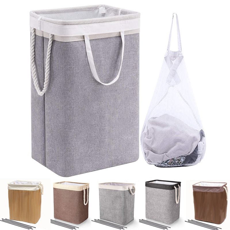 Retro Solid Color Imitation Cotton And Linen Storage Basket