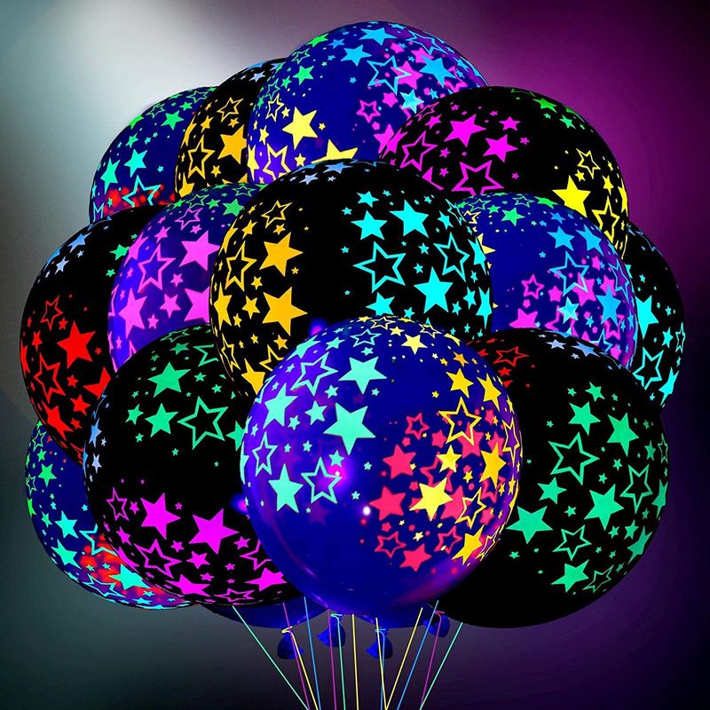 Retro Übertrieben Stern Punktmuster Gummi Gruppe Luftballons