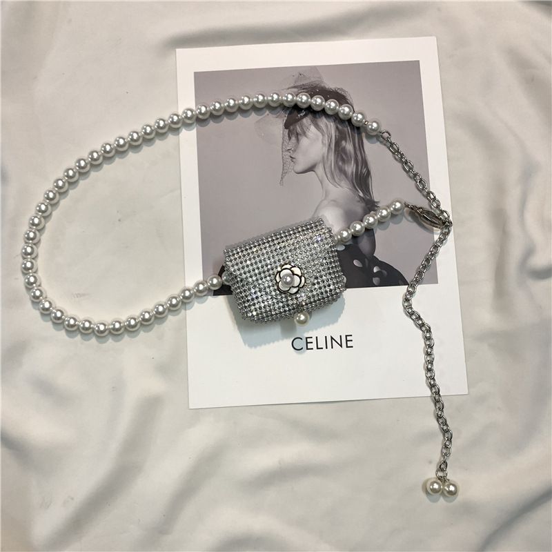 Simple Style Flower Alloy Metal Rhinestone Women's Waist Chain