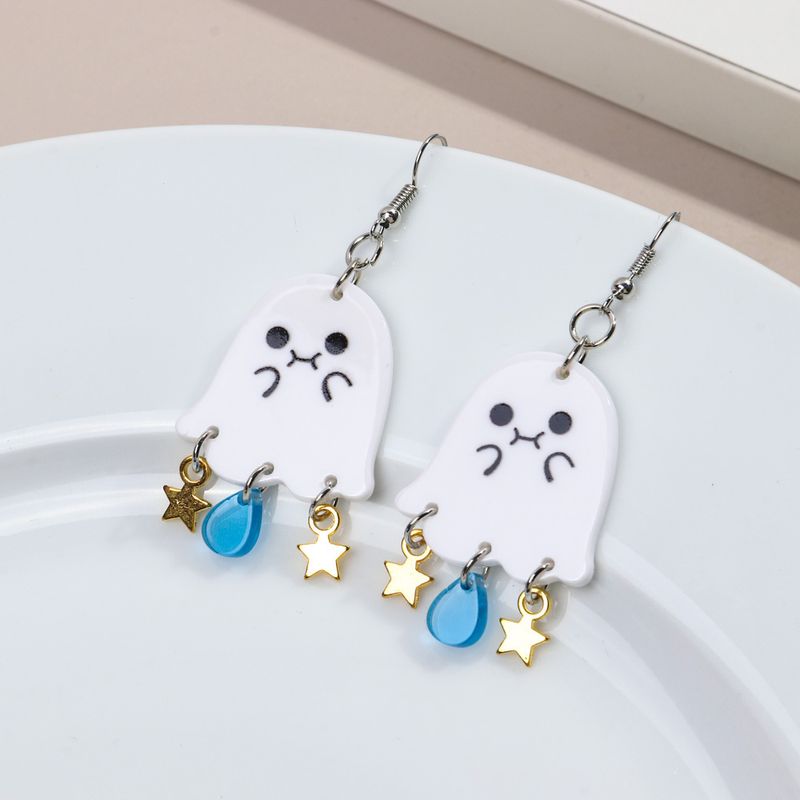 1 Pair Simple Style Star Patchwork Arylic Drop Earrings