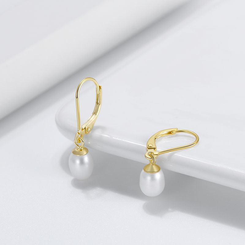 1 Pair Baroque Style French Style Geometric Color Block Irregular Polishing Plating Freshwater Pearl 14k Gold Plated White Gold Plated Silver Plated Drop Earrings