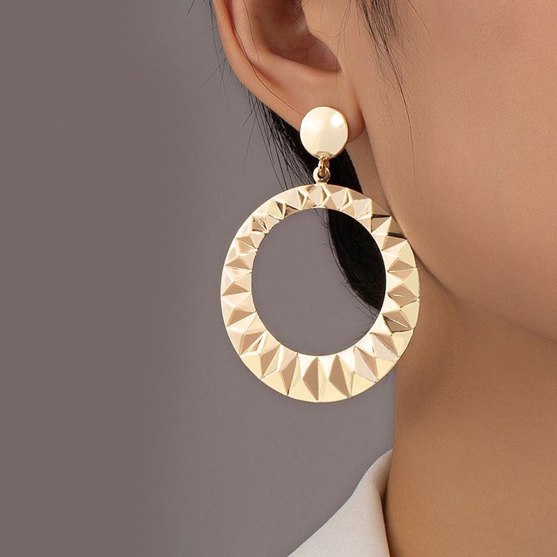 1 Pair Retro Lady Roman Style Geometric Plating Alloy Drop Earrings