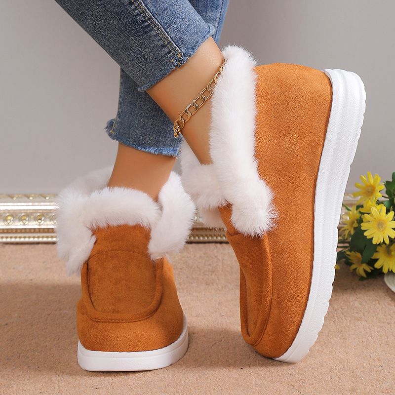 Women's Casual Solid Color Round Toe Cotton Shoes